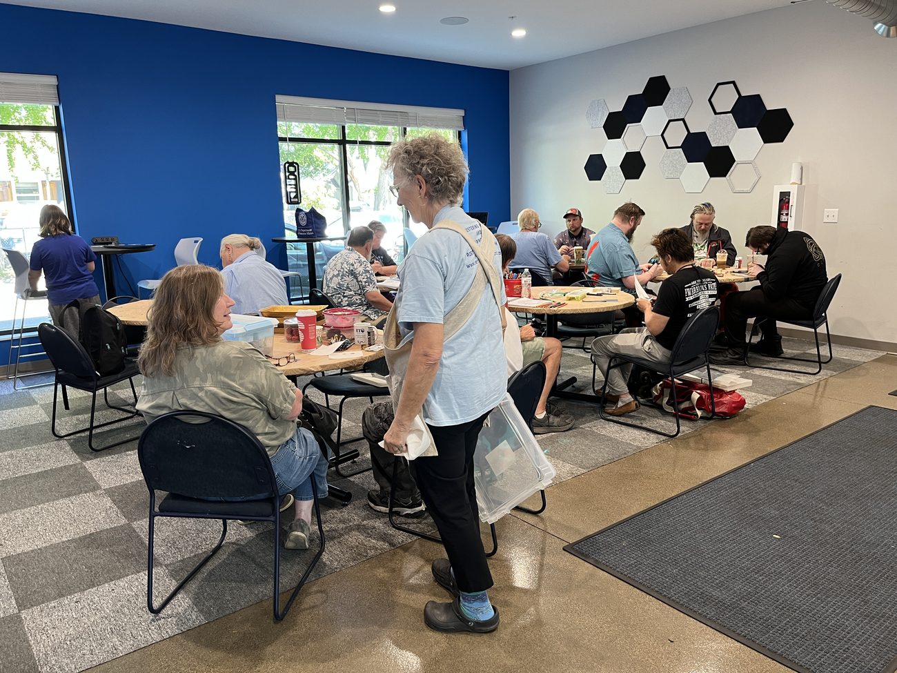 Veterans connecting at a group